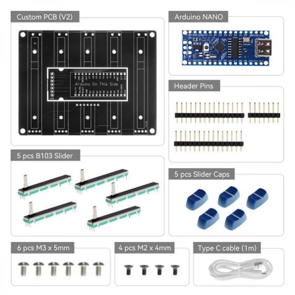 디바이스마트,오픈소스/코딩교육 > 아두이노 > 아두이노 교육용키트,ELECROW,DEEJ Physical Volume Mixer Electronics Kit [CDE23130D],DEEJ는 Go로 작성된 오픈 소스 경량 데스크톱 클라이언트와 구축이 간단하고 저렴한 Arduino 기반 하드웨어 설정을 활용