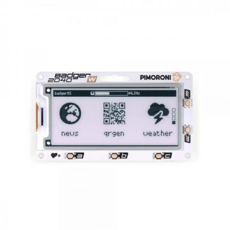 디바이스마트,오픈소스/코딩교육 > 라즈베리파이 > 라즈베리파이 확장보드/HAT,Pimoroni,Badger 2040 W (Pico W Aboard) [PIM668],2.9인치 흑백 E Ink® 디스플레이(296 x 128픽셀) / 초저전력 모드 / Qw/ST 커넥터 / 라즈베리파이 피코 W 포함