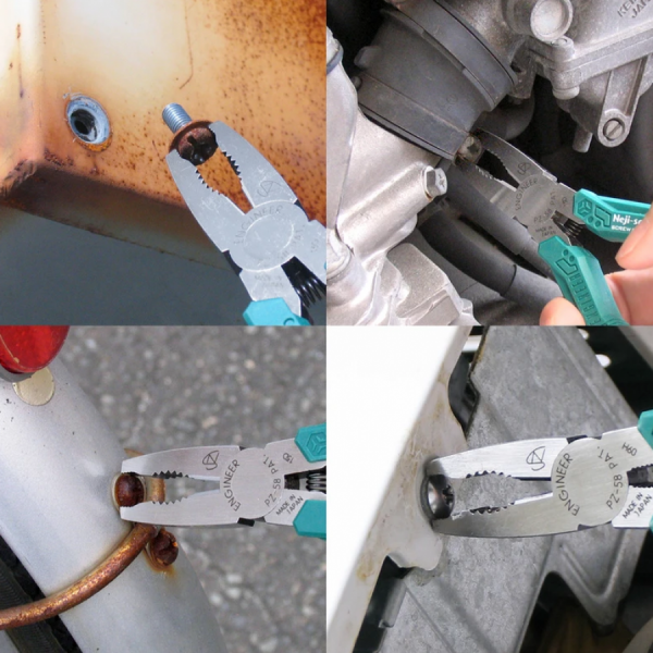 디바이스마트,수공구/전자공구/전동공구 > 작업공구 > 플라이어류 > 팬치,ENGINEER,엔지니어 네지사우르스 PZ-58 다용도 펜치 녹슨 나사 제거,다용도 펜치 / 손상나사, 페인트칠 된 나사, 녹슨 나사 제거에 특화된 나사제거 플라이어 / 절단 날 스프링 적용으로 구리 와이어 및 전선 절단 가능 / 미끄럼 방지 T형 그립 / 160mm
