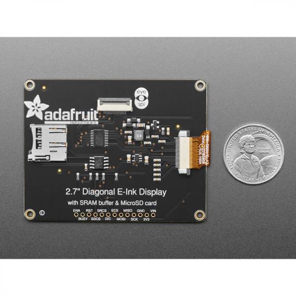 디바이스마트,MCU보드/전자키트 > 디스플레이 > LCD/OLED,Adafruit,Adafruit 2.7' Tri-Color eInk / ePaper Display with SRAM - Red Black White [ada-4098],2.7인치 3색 eInk / SRAM 탑재 ePaper 디스플레이 / 크기 : 72.5mm x 56.7mm x 5.3mm