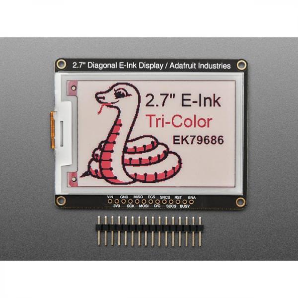 디바이스마트,MCU보드/전자키트 > 디스플레이 > LCD/OLED,Adafruit,Adafruit 2.7' Tri-Color eInk / ePaper Display with SRAM - Red Black White [ada-4098],2.7인치 3색 eInk / SRAM 탑재 ePaper 디스플레이 / 크기 : 72.5mm x 56.7mm x 5.3mm