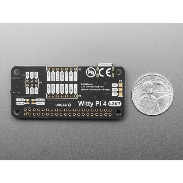 디바이스마트,오픈소스/코딩교육 > 라즈베리파이 > 라즈베리파이 확장보드/HAT,Adafruit,Witty Pi 4 L3V7 - RTC & Power Management for Raspberry Pi [ada-5705],Raspberry Pi에 RTC 및 전원 관리를 추가하는 애드온 보드 / 온도 센서 / DC/DC 컨버터 / ±2ppm 정확도 / AVR 8비트 마이크로컨트롤러 / 최대 1A 전류로 배터리 충전