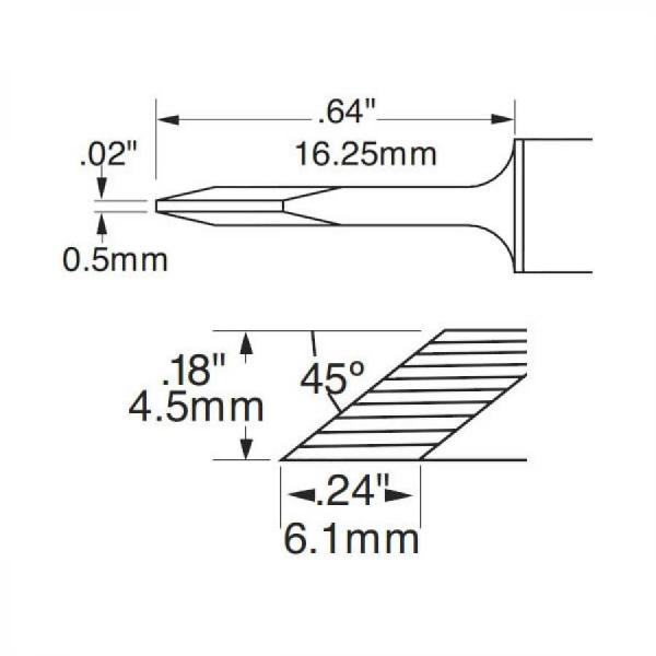 디바이스마트,수공구/전자공구/전동공구 > 전자공구 > 인두기팁/인두기팁크리너 > METCAL 인두팁,METCAL,MFR-1160 전용 5.97MM 인두팁(칼) (SP200 호환) SSC-673A 320도,CARTRIDGE, KNIFE 5.97MM (0.235IN)