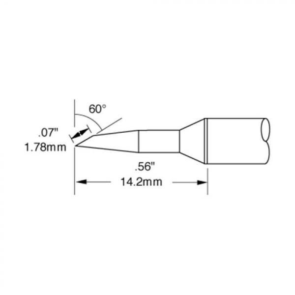 디바이스마트,수공구/전자공구/전동공구 > 전자공구 > 인두기팁/인두기팁크리너 > METCAL 인두팁,METCAL,MFR-1160 전용 2.3MM 인두팁(후프) (SP200 호환) SSC-647A 320도,CARTRIDGE, BEVEL 1.78MM (0.07IN), 60 DEG