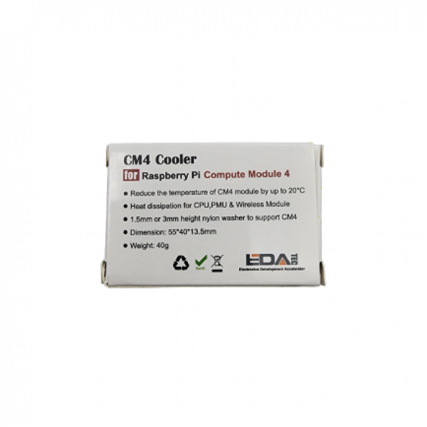 디바이스마트,오픈소스/코딩교육 > 라즈베리파이 > 아답터/방열판/OS/기타,EDA,라즈베리파이 CM4 방열판 [ED-CM4COOLER-B],CM4 모듈 전용 방열판 / 크기 : 55mm x 40mm x 12.70mm / 색상 : 검정