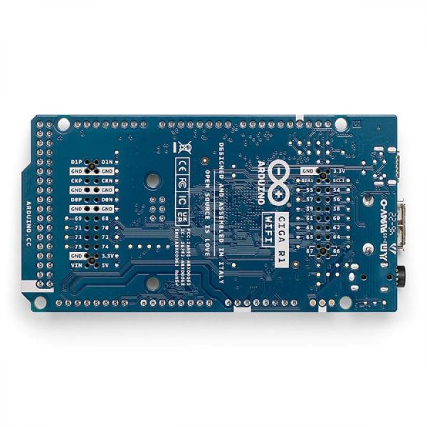 디바이스마트,오픈소스/코딩교육 > 아두이노 > 아두이노 정품 보드/쉴드/키트,아두이노,Arduino GIGA R1 WiFi,ABX00063 / 아두이노 메가와 동일한 폼팩터의 STM32H747XI 듀얼코어 32비트 MCU - Cortex M7(480MHz) + Cortex M4(240MHz) 기반 강력한 개발보드 / Murata 1DX 블루투스+와이파이 콤보 칩셋 / 2MB Flash, 1MB RAM / ATECC608A 보안 칩셋 / USB-A, 3.5mm 잭, USB-C, 20핀 Arducam 카메라 커넥터