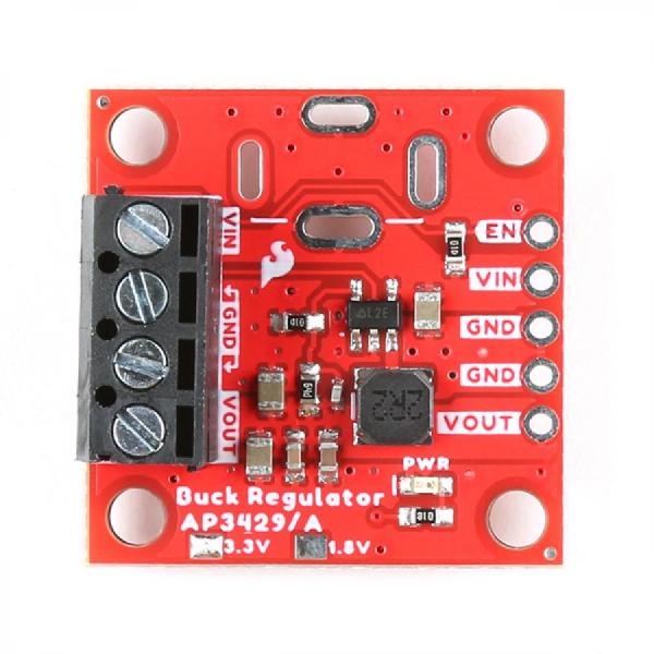 디바이스마트,MCU보드/전자키트 > 전원/신호/저장/응용 > 레벨컨버터/전압관리,SparkFun,SparkFun Buck Regulator Breakout - 3.3V (AP3429A) [COM-21337],3.3V 벅 조정기 브레이크아웃 AP3429A  / 입력 전압 범위가 2.7~5.5V인 2A 강압 DC-DC 컨버터 / 1인치 x 1인치