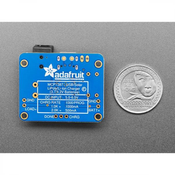 디바이스마트,MCU보드/전자키트 > 전원/신호/저장/응용 > 충전/배터리/전원,Adafruit,USB / DC / Solar Lithium Ion/Polymer charger - Rev C [ada-390],usb-c타입 태양광 리튬 이온/폴리머 충전기 / DIY iPod 충전기 / 6V 태양광 패널 / 3.7V/4.2V 리튬 이온/폴리머 배터리 충전 / 500mA 최대 충전 속도로 설정, 50mA에서 최대 1A까지 조정 가능