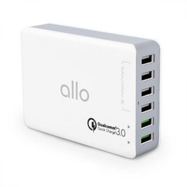 디바이스마트,컴퓨터/모바일/가전 > 스마트폰/스마트기기 > 충전기/보조배터리 > 멀티충전기,ALLO,60W 고속 멀티충전기, [UC601QC30] [A타입:6포트],멀티충전기 / USB 6포트 / 5V 1.2A / 퀄컴 퀵차지 3.0 지원 / 초고속 충전 / 스마트 IC탑재 / 3중 방열 시스템 / 퀵차지 3.0 / 6포트 / 2포트 / 51~60W / USB 일반 / 설명서, 전원 케이블, 본체 포함
