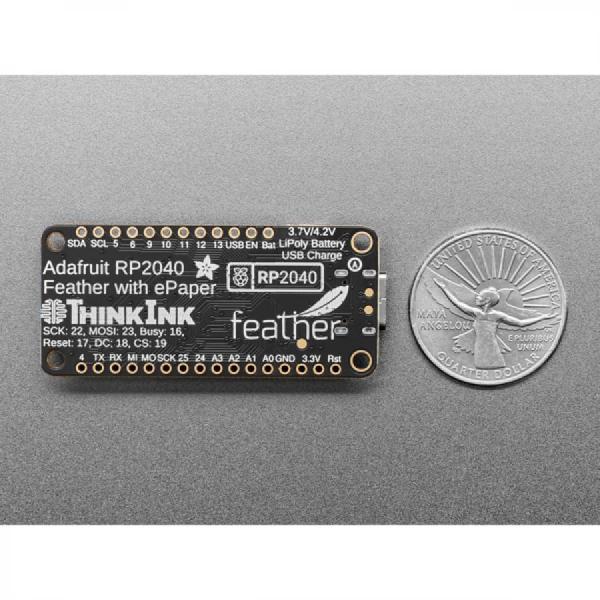 디바이스마트,오픈소스/코딩교육 > 라즈베리파이 > 라즈베리파이 확장보드/HAT,Adafruit,Adafruit RP2040 Feather ThinkInk with 24-pin E-Paper Display - STEMMA QT [ada-5727],Adafruit RP2040 Feather ThinkInk / e-Ink/e-Paper / 264KB RAM / 4개의  12비트 ADC / 21 x GPIO 핀 / USB-C
