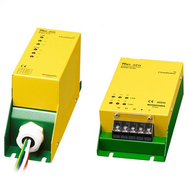 디바이스마트,기계/제어/로봇/모터 > 자동화(FA) > 배선 > SPD 서지보호기,(주)운영,SPD 서지보호기 삼상N접지형 WYPB4040L380,삼상N접지형 (휴즈내장) / Lead wire Type / 정격 전압: 380 VAC / 용량: 40 kA