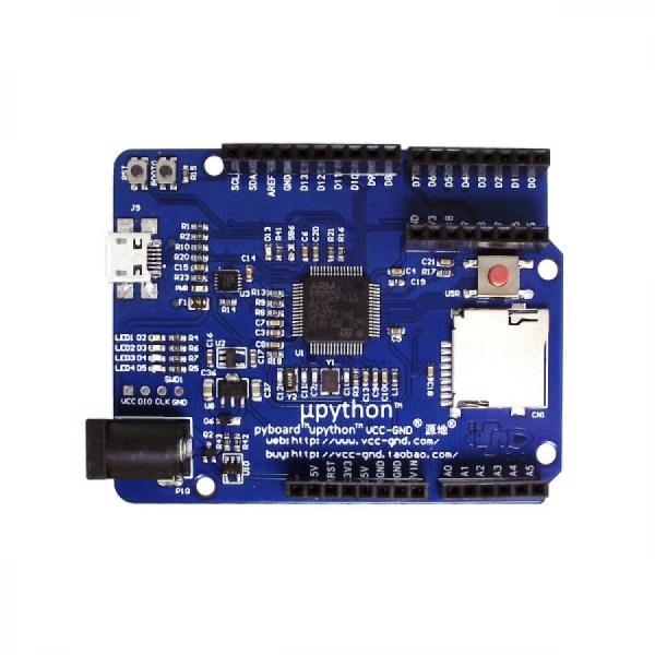 디바이스마트,오픈소스/코딩교육 > 파이썬/IoT 개발 보드 > STM,VCC-GND Studio,Cortex-M4 STM32F411RET6 pyboard  파이 보드 [VND007],LQFP64 / 32-bit  / micropython /  PYB411REUNO  / Micro sd 슬롯 / 아두이노 우노 모델