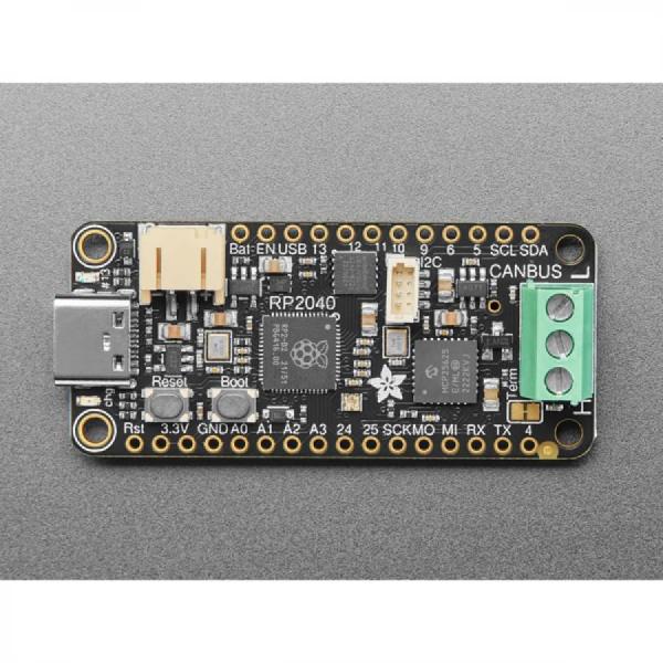 디바이스마트,MCU보드/전자키트 > 통신/네트워크 > CAN통신,Adafruit,RP2040 CAN Bus Feather with MCP2515 CAN Controller - STEMMA QT [ada-5724],Adafruit Feather RP2040 CAN / MCP25625 / 5V 충전 펌프 전압 발생기 / 3.5mm 납땜 터미널 블록  / 8MB의 온보드 QSPI FLASH와 264K RAM / usb-c