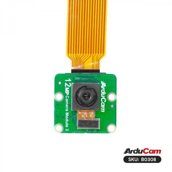 디바이스마트,MCU보드/전자키트 > 카메라/비디오 > 일반카메라,UCTRONICS,Arducam 12MP IMX708 Fixed Focus HDR High SNR Camera Module for Raspberry Pi  [B0308],최대 3메가픽셀 출력을 위한 hdr 모드가 있는 sony imx708 , mipi csi-2 통신 / 66°(HFOV) 고정 초점 렌즈, 일체형 IR 차단 필터 / 15-22핀 FPC 플렉시블 케이블이 장착된 Raspberry Pi 3, 4 A/B를 지원
