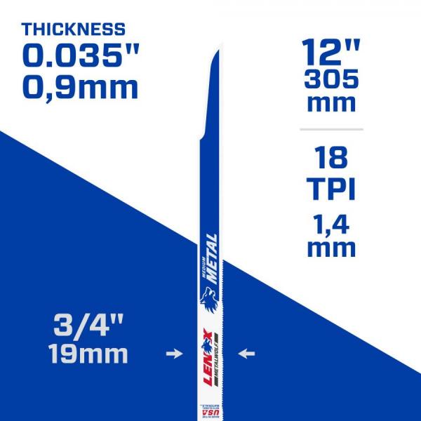 디바이스마트,수공구/전자공구/전동공구 > 전동/엔진공구 > 절단공구 > 직소날/컷소날,레녹스,12인치 바이메탈 컷쏘날 (메탈울프) LXKR118R 낱개1날,메탈 울프 / 12인치 / 18 TPI / 305 x 19 x 0.9 mm / 중간 금속