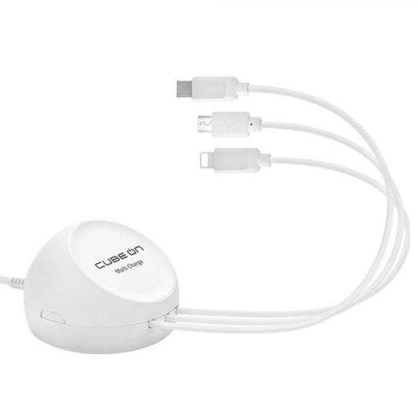 디바이스마트,컴퓨터/모바일/가전 > 스마트폰/스마트기기 > 충전기/보조배터리 > 멀티충전기,큐브온,JI-103 엣지 멀티충전기 케이블 도난방지 C타입,국산 KC인증 / 미니 엣지 충전기 / C타입, 8핀, 5핀 / 도난방지 / 2m 길이 / 휴대용 사이즈 / 호텔 / 펜션/ 민박/ 업소 / 가정용