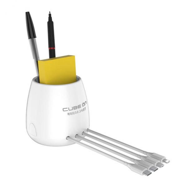 디바이스마트,컴퓨터/모바일/가전 > 스마트폰/스마트기기 > 충전기/보조배터리 > 멀티충전기,큐브온,JI-803 수납형 포트 퀵차지 3.0 멀티 고속 충전기 C타입 8핀 5핀,국산 KC인증 / 수납형 올 퀵 고속충전기 / 퀵차지3.0 / 과전압, 과전류 보호 / C타입 2개 , 8핀 1개, 5핀 1개