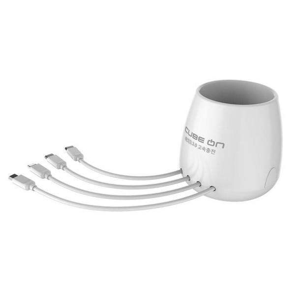 디바이스마트,컴퓨터/모바일/가전 > 스마트폰/스마트기기 > 충전기/보조배터리 > 멀티충전기,큐브온,JI-803 수납형 포트 퀵차지 3.0 멀티 고속 충전기 C타입 8핀 5핀,국산 KC인증 / 수납형 올 퀵 고속충전기 / 퀵차지3.0 / 과전압, 과전류 보호 / C타입 2개 , 8핀 1개, 5핀 1개