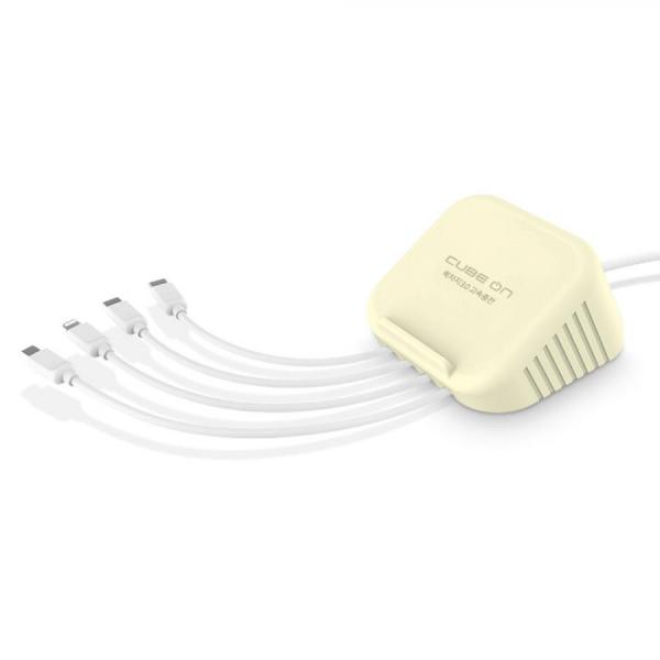 디바이스마트,컴퓨터/모바일/가전 > 스마트폰/스마트기기 > 충전기/보조배터리 > 멀티충전기,큐브온,JI-203 올 퀵 차지 4포트 USB 멀티 고속 충전기 C타입 8핀 5핀,국산 KC인증 / 올 퀵차지 3.0 / 4대 동시 충전 / 충전 케이블 도난방지 및 교체기능