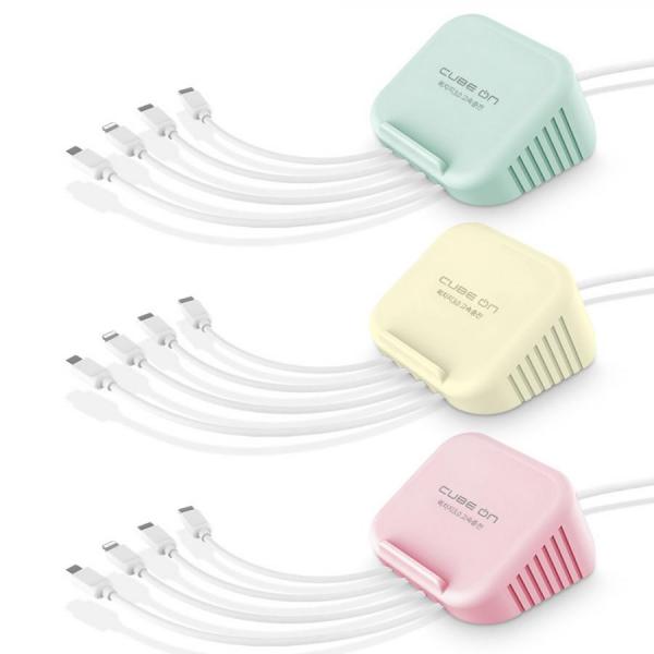 디바이스마트,컴퓨터/모바일/가전 > 스마트폰/스마트기기 > 충전기/보조배터리 > 멀티충전기,큐브온,JI-203 올 퀵 차지 4포트 USB 멀티 고속 충전기 C타입 8핀 5핀,국산 KC인증 / 올 퀵차지 3.0 / 4대 동시 충전 / 충전 케이블 도난방지 및 교체기능