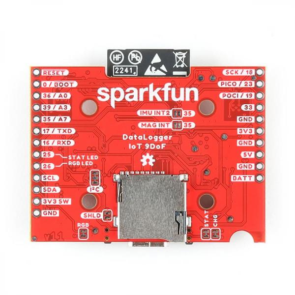 디바이스마트,MCU보드/전자키트 > 센서모듈 > IMU/AHRS(9축 이상),SparkFun,SparkFun DataLogger IoT - 9DoF [DEV-20594],스파크펀 DataLogger IoT - 9DoF / ESP32-WROOM-32E / 전압 : 3.3~6.0V / 9축 / 가속도계 및 자이로, 자력게