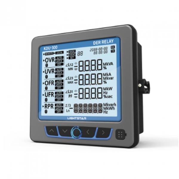 디바이스마트,기계/제어/로봇/모터 > 자동화(FA) > 제어 > 판넬메터,광성계측기,분산형 전원 계통 연계 보호장치 KDU-300 통신(RS-485),통신: RS-485 / 측정 범위: OVR, UVR, OFR, UFR, RPR / 동작 전원: 60~260 VAC, 110 VDC/ 치수: W 144mm, H 144mm