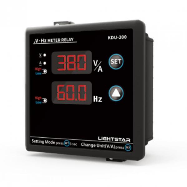 디바이스마트,기계/제어/로봇/모터 > 자동화(FA) > 제어 > 판넬메터,광성계측기,전압/주파수 한계설정계기 KDU-100 비통신,전압, 주파수, 접점출력 / 통신: RS-485 / 동작 전원: 90~260 VAC, 110 VDC / 표시 방식: 적색 LED / 치수: W 110mm, H 110mm