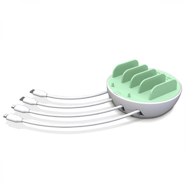 디바이스마트,컴퓨터/모바일/가전 > 스마트폰/스마트기기 > 충전기/보조배터리 > 멀티충전기,큐브온,JI-700 PD PPS 초고속 4포트 USB 멀티 고속 충전기,국산 KC인증 / 초고속 PPS/PD/ 4포트 멀티충전기 / 깔끔한 수납 거치대 기능