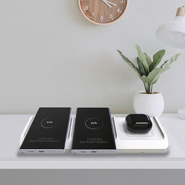 디바이스마트,컴퓨터/모바일/가전 > 스마트폰/스마트기기 > 충전기/보조배터리 > 무선충전기,큐브온,JI-716 트리플 무선 고속 충전기 휴대폰 무선이어폰,국산 KC인증 / 45W 고속 무선충전기(3포트) / 휴대폰 3대를 동시 고속 무선 충전 / 과전압, 과전류 차단 / 1:1 무선충전모듈