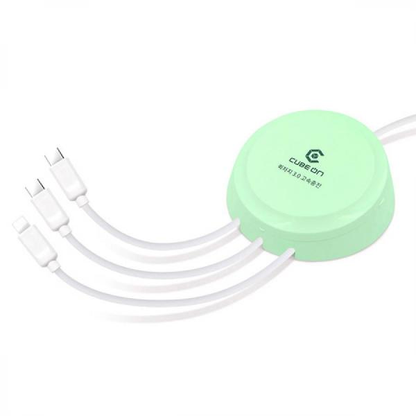 디바이스마트,컴퓨터/모바일/가전 > 스마트폰/스마트기기 > 충전기/보조배터리 > 멀티충전기,큐브온,JI-307 퀵차지 QC3.0 3포트 USB C타입 고속 멀티 충전기,국산 KC인증 / 3포트 QC3.0 고속 멀티 충전기 / 휴대폰 3대 동시 고속 충전 가능 / 도난방지 / 고속 C타입 / 8핀 / 흰색