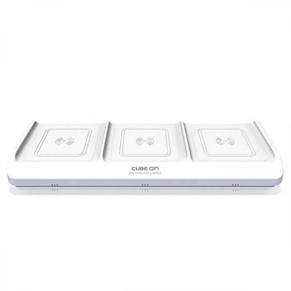 디바이스마트,컴퓨터/모바일/가전 > 스마트폰/스마트기기 > 충전기/보조배터리 > 무선충전기,큐브온,JI-716 트리플 무선 고속 충전기 휴대폰 무선이어폰,국산 KC인증 / 45W 고속 무선충전기(3포트) / 휴대폰 3대를 동시 고속 무선 충전 / 과전압, 과전류 차단 / 1:1 무선충전모듈