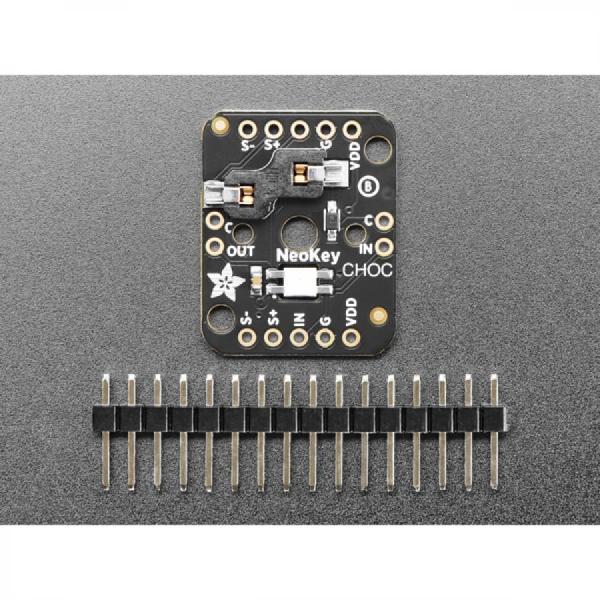 디바이스마트,MCU보드/전자키트 > 버튼/스위치/제어/RTC > 버튼/스위치/조이스틱,Adafruit,NeoKey Socket Breakout for CHOC Key Switches with NeoPixel [ada-5756],NeoKey Breakout / Kailh CHOC 소켓 / ​​CHOC 호환 스위치 / VDD (+) NeoPixel용 전원 핀. 3 ~ 5VDC 제공 / GND (- ) NeoPixel의 접지 전원 핀, 접지에 연결