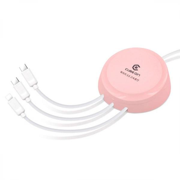 디바이스마트,컴퓨터/모바일/가전 > 스마트폰/스마트기기 > 충전기/보조배터리 > 멀티충전기,큐브온,JI-307 퀵차지 QC3.0 3포트 USB C타입 고속 멀티 충전기,국산 KC인증 / 3포트 QC3.0 고속 멀티 충전기 / 휴대폰 3대 동시 고속 충전 가능 / 도난방지 / 고속 C타입 / 8핀 / 흰색