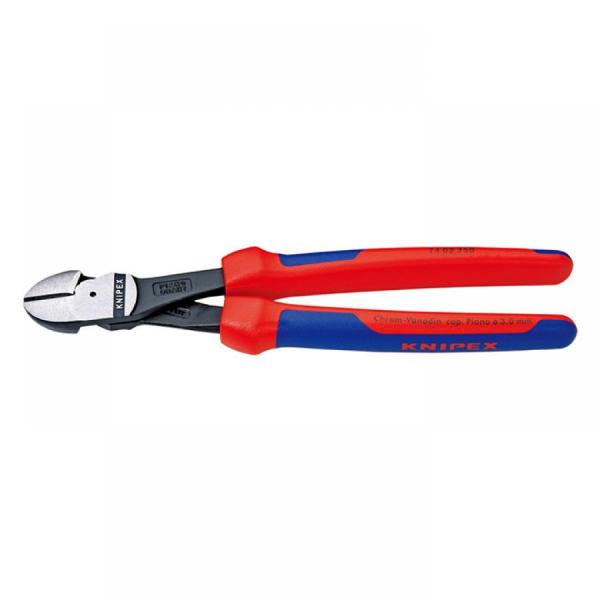 디바이스마트,수공구/전자공구/전동공구 > 작업공구 > 플라이어류 > 니퍼,KNIPEX,크니펙스 고강력 니퍼 74-02-180,고성능 지레 작용 니퍼 / 컷팅 엣지 각도 최적화, 힘의 전달 비율 최적화 / 전기 유도 강화 처리 / 피아노선을 포함한 모든 종류의 와이어 절단 가능