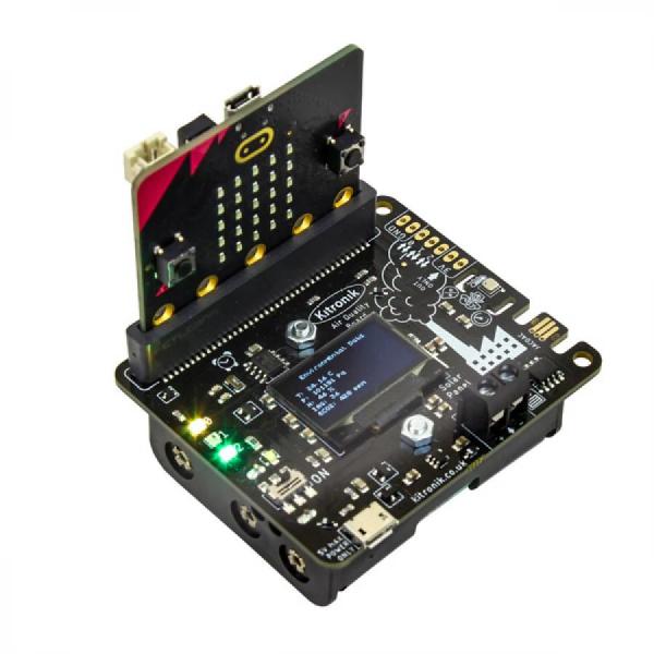 디바이스마트,오픈소스/코딩교육 > Micro:Bit > 마이크로비트 확장/변환보드,Kitronik,Kitronik Air Quality and Environmental Board for micro:bit [KIT-5674],마이크로비트 공기질 보드 / 온보드 센서를 통해 온도, 압력, 습도, 공기질 지수 및 eCO2를 읽을 수 있습니다. / OLED / 3V