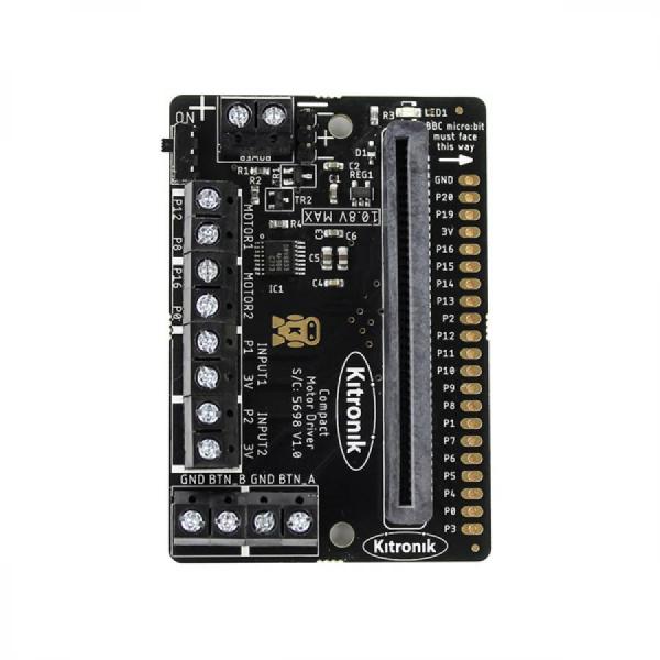 디바이스마트,오픈소스/코딩교육 > Micro:Bit > 마이크로비트 확장/변환보드,Kitronik,Kitronik Compact Motor Driver Board for the BBC micro:bit [KIT-5698],마이크로비트 모터 드라이버 /  2개의 모터를 정방향, 역방향 및 정지 제어와 동시에 구동할 수 있어 버기 같은 설계에 이상적입니다.