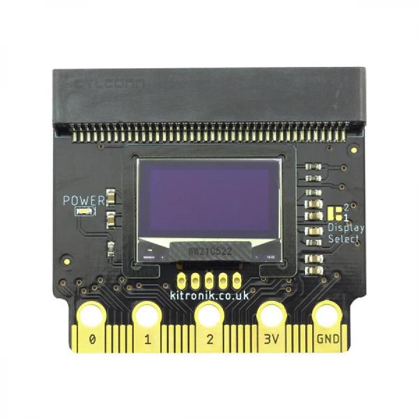 디바이스마트,오픈소스/코딩교육 > Micro:Bit > 마이크로비트 확장/변환보드,Kitronik,Kitronik :VIEW Graphics 128 OLED display 128x64 for BBC [KIT-56115],마이크로비트용 VIEW Graphics 128 OLED 디스플레이 / 128x64 / SSD1306 드라이버 / I2C