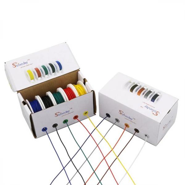 디바이스마트,케이블/전선 > KS/UL/절연전선 > 전선키트,CBAZY,22AWG 5색 PVC 와이어 키트 (40M),5색 PVC 와이어 키트 / 규격 : 22AWG / 색상 : 흑,적,녹,청,황 5색 / 길이 : 색상별 각 8M / 절연 재료: PVC