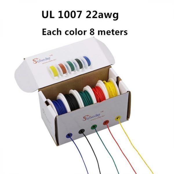디바이스마트,케이블/전선 > KS/UL/절연전선 > 전선키트,CBAZY,22AWG 5색 PVC 와이어 키트 (40M),5색 PVC 와이어 키트 / 규격 : 22AWG / 색상 : 흑,적,녹,청,황 5색 / 길이 : 색상별 각 8M / 절연 재료: PVC