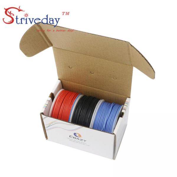 디바이스마트,케이블/전선 > KS/UL/절연전선 > 전선키트,CBAZY,14AWG 3색 실리콘 와이어 키트 (24M)  [빨강,검정,파랑],3색 실리콘 와이어 키트 / 규격 : 24AWG / 색상 : 흑,적,청 3색 / 길이 : 색상별 각 8M / 절연 재료: RUBBER