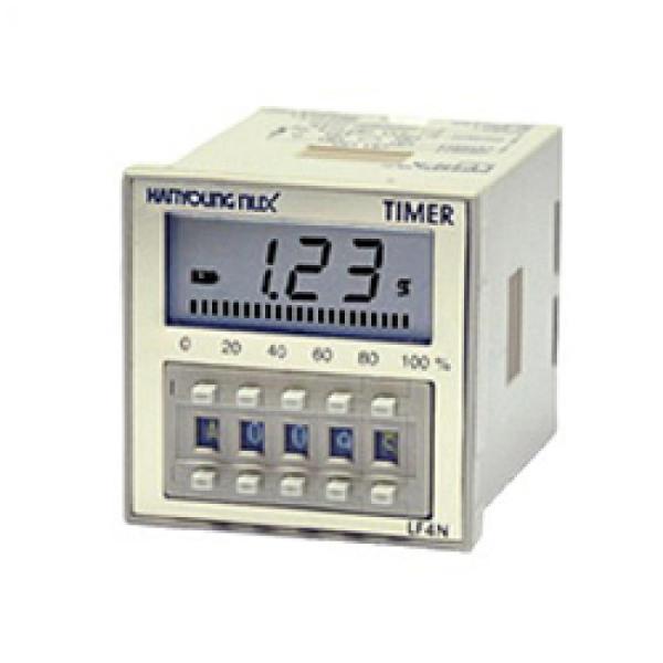 디바이스마트,기계/제어/로봇/모터 > 자동화(FA) > 제어 > 카운터/타이머,한영넉스,디지털 LCD 타이머 LF4N-C,8핀소켓형 / 출력: 한시 (2C) / 입력 전압: 24~240V AC, DC / ON Delay 출력