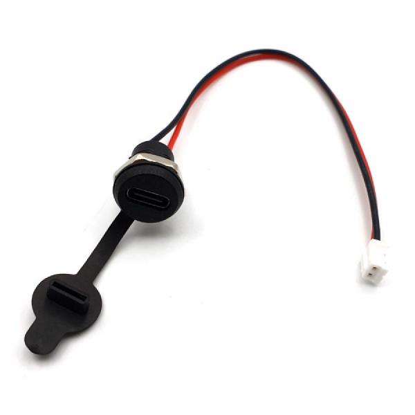 디바이스마트,커넥터/PCB > I/O 커넥터 > USB/IEEE 커넥터 > USB-C 타입 커넥터,BIND,C타입 USB 3.1 IPX5 방수 버클 잠금 커넥터 검은색 [SZH-CON029],방수 버클 잠금 커넥터 세트 / 케이블 길이(커넥트 제외) : 약14.6mm / JST PH 2핀 / AWG24 / 전압 : 5V ~ 9V / 전류 : 3A  / 검은색