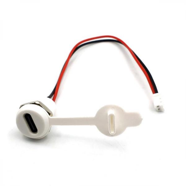 디바이스마트,커넥터/PCB > 산업/의료/방수 커넥터 > 방수용 커넥터,BIND,C타입 USB 3.1 IPX5 방수 버클 잠금 커넥터 흰색 [SZH-CON030],방수 버클 잠금 커넥터 세트 / 케이블 길이(커넥트 제외) : 약14.6mm / JST PH 2핀 / AWG24 / 전압 : 5V ~ 9V / 전류 : 3A / 흰색