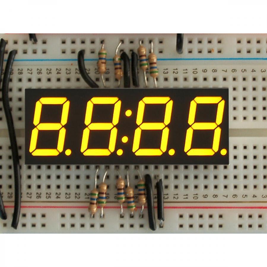 Yellow 7-segment clock display - 0.56' digit height [ada-811]