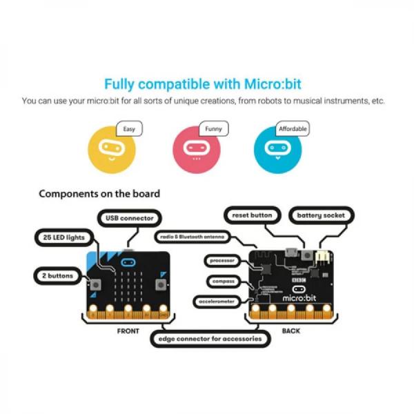 디바이스마트,오픈소스/코딩교육 > Micro:Bit > 마이크로비트 교육용키트,ELECROW,Crowtail-Starter Kit for Micro:bit [SEM0001T],부저, 광 센서, 서보, 초음파 거리 센서, OLED 등과 같은 20개 이상의 모듈이 포함 / 패키지 크기: 11.5 x 8 x 1.5인치