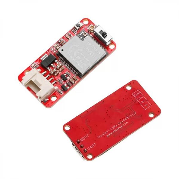 디바이스마트,MCU보드/전자키트 > 통신/네트워크 > RF/LoRa,ELECROW,Crowtail- Lora RA-08H/LoRaWAN Module for Long Range Communication (803-930Mhz) [CRT01158H],초장거리 확산 스펙트럼 통신이 가능한 Ra-08H(ASR6601) 모듈을 사용 / RF 트랜시버, 모뎀 및 32비트 RISC MCU와 통합된 범용 LPWAN 무선 통신 SoC / 지능형 기기, 공급망 및 물류, 주택 건설 자동화, 보안 시스템, 원격 관개 시스템 및 기타 시나리오에서 널리 사용