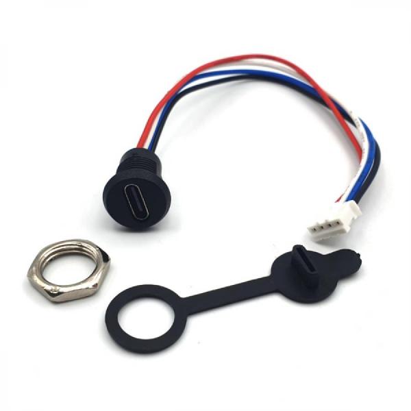 디바이스마트,커넥터/PCB > 산업/의료/방수 커넥터 > 방수용 커넥터,BIND,C타입 USB 3.1 IPX5 방수 버클 잠금 커넥터 검은색 [SZH-CON032],방수 버클 잠금 커넥터 세트 / 케이블 길이(커넥트 제외) : 약14mm / JST PH 4핀 / AWG24 / 전압 : 5V ~ 9V / 전류 : 3A / 검은색