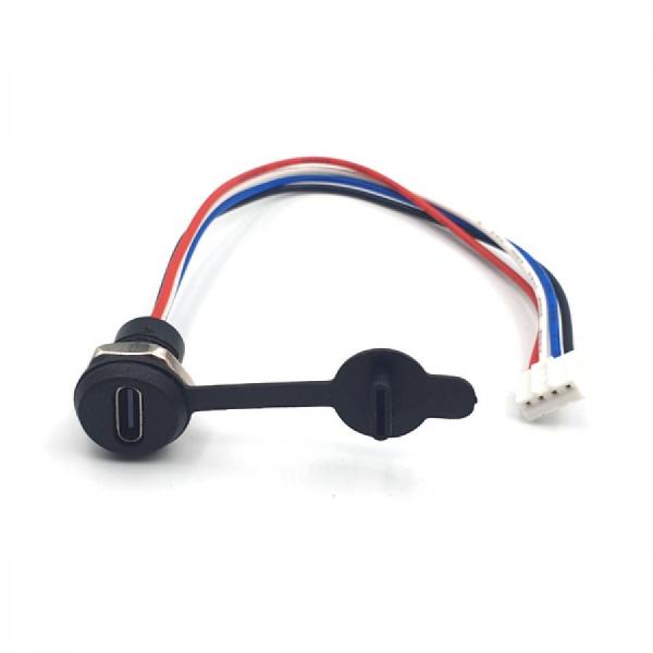 디바이스마트,커넥터/PCB > 산업/의료/방수 커넥터 > 방수용 커넥터,BIND,C타입 USB 3.1 IPX5 방수 버클 잠금 커넥터 검은색 [SZH-CON032],방수 버클 잠금 커넥터 세트 / 케이블 길이(커넥트 제외) : 약14mm / JST PH 4핀 / AWG24 / 전압 : 5V ~ 9V / 전류 : 3A / 검은색