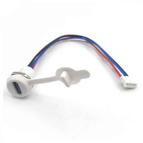 디바이스마트,커넥터/PCB > 산업/의료/방수 커넥터 > 방수용 커넥터,BIND,C타입 USB 3.1 IPX5 방수 버클 잠금 커넥터 흰색 [SZH-CON033],방수 버클 잠금 커넥터 세트 / 케이블 길이(커넥트 제외) : 약14mm / JST PH 4핀 / AWG24 / 전압 : 5V ~ 9V / 전류 : 3A / 흰색