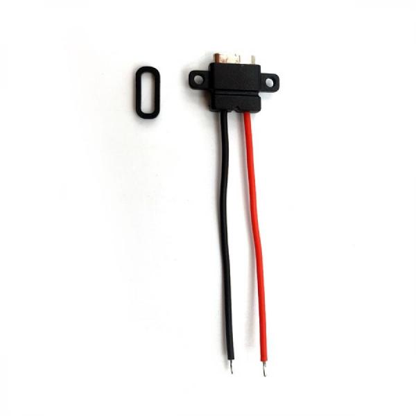 디바이스마트,커넥터/PCB > 산업/의료/방수 커넥터 > 방수용 커넥터,BIND,C타입 USB 3.1 방수 DIY 2핀 커넥터 [SZH-CON027],DIY 방수 커넥터 / 케이블 길이 : 약 68mm / 2핀 / 수직으로된 구멍